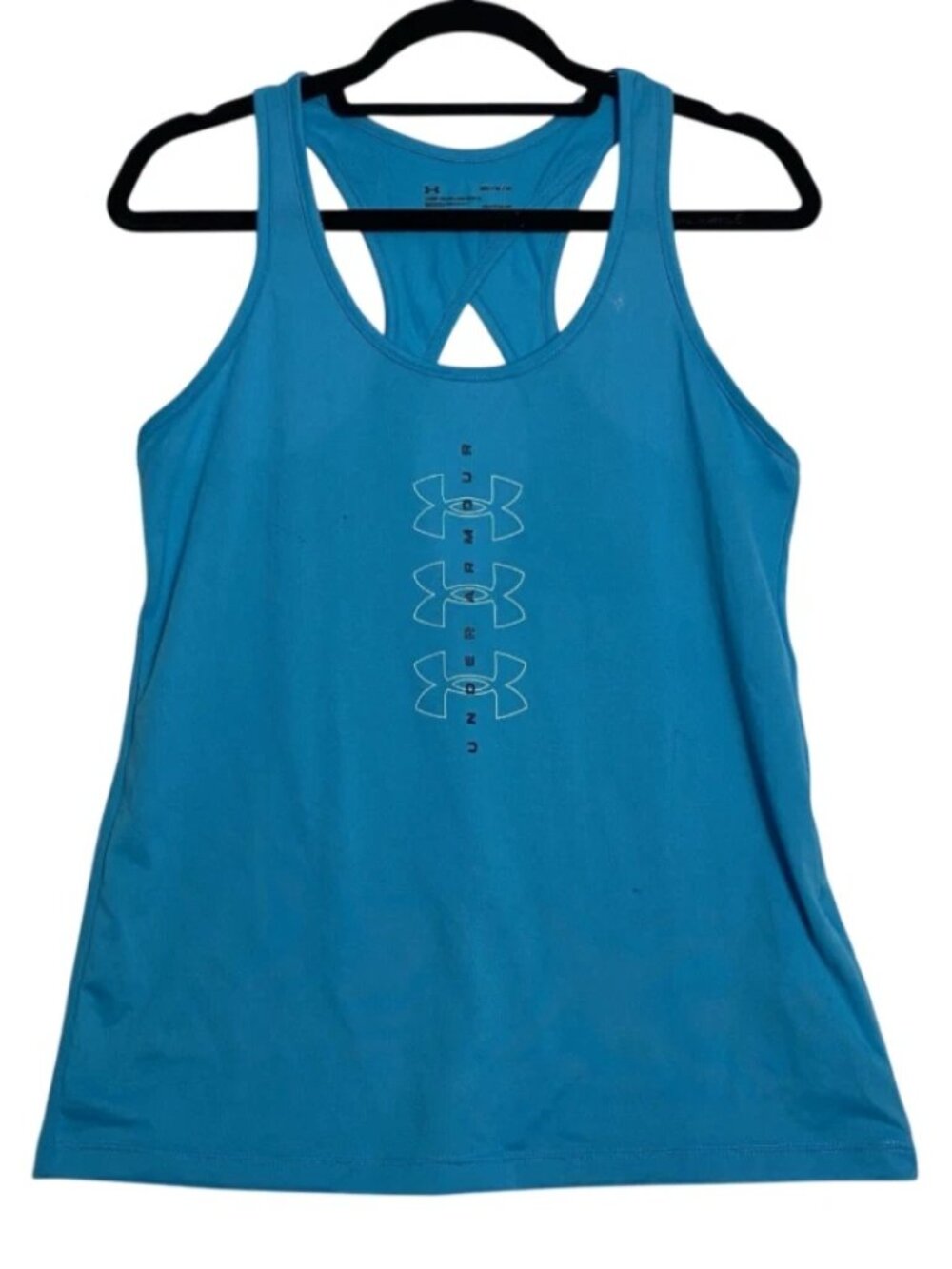 Under Armour Loose Womens Blue Sleeveless Tank Top Athletic T Shirt Size Medium